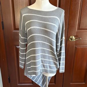 Gray Striped Women's Sweater